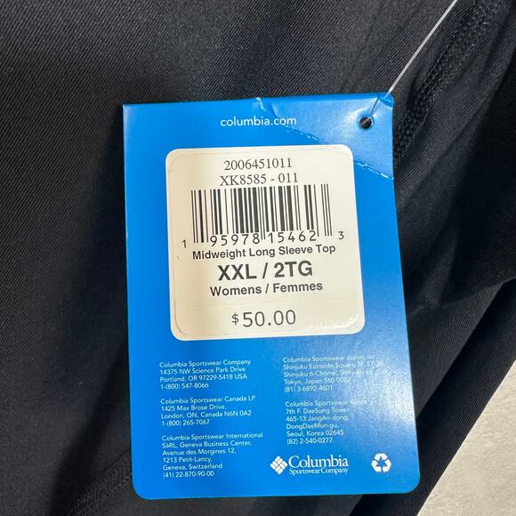 NWT Columbia Set/2 XXL Women's Omni-Shade Black Moisture Wick Long Sleeve Shirt - Picture 10 of 12